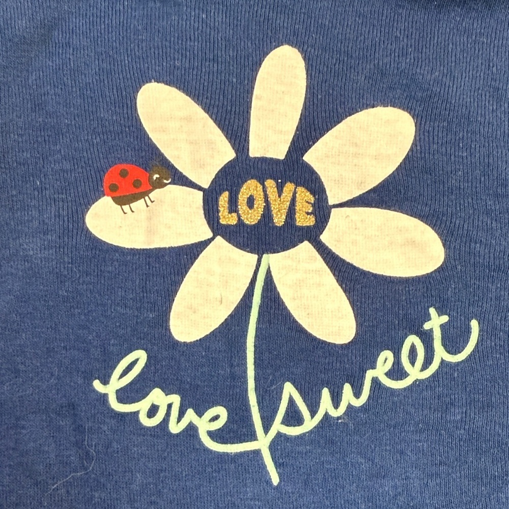 🐥 Koala Kids - Short sleeve Blue Bodysuit Onesie top with Daisy and Ladybug - Picture 3 of 3